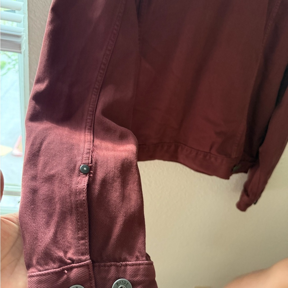 PAIGE Men's Maroon Denim Jacket - Picture 7 of 9